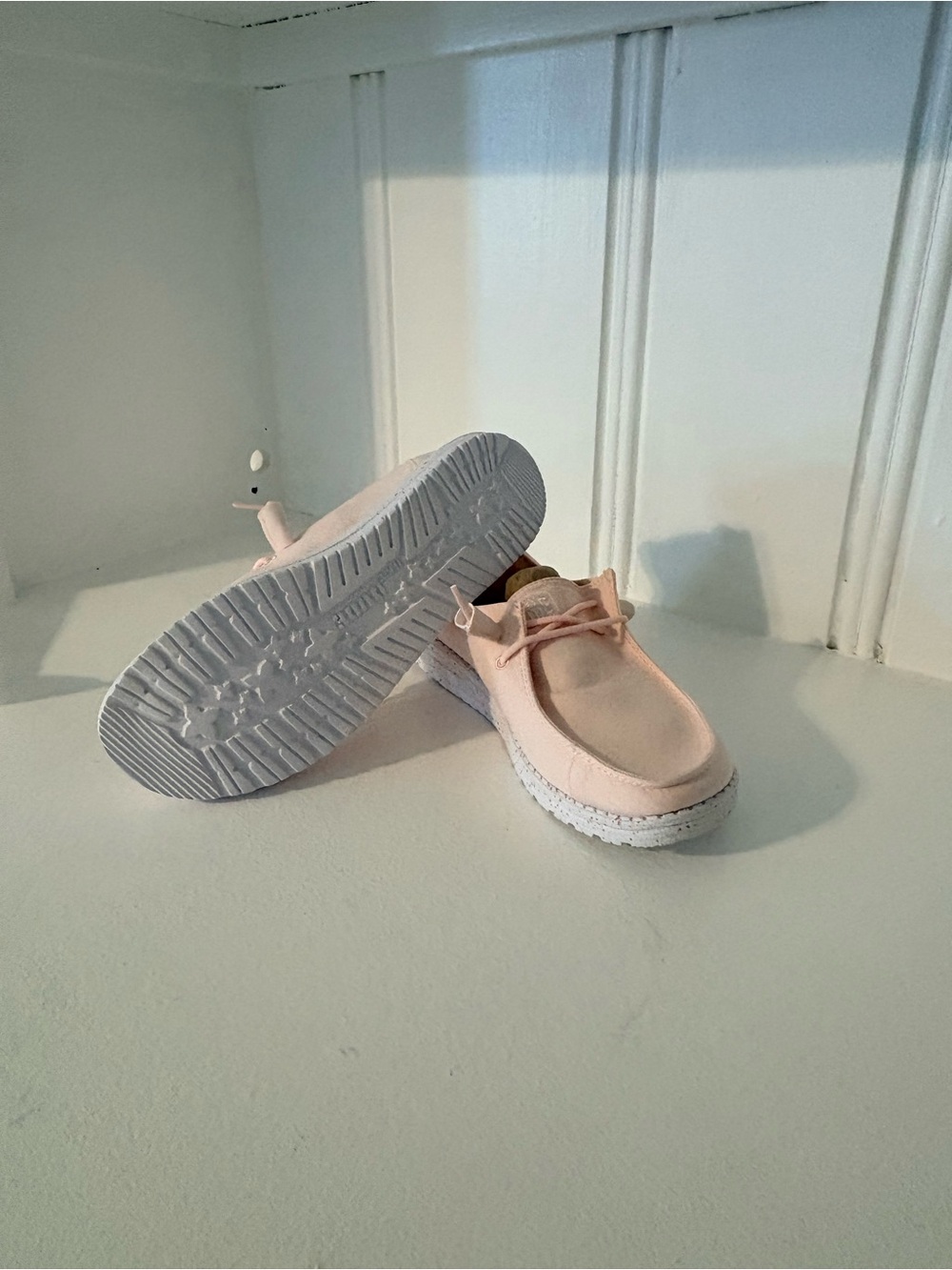 Hey Dude Canvas Slip-On Shoes in Light Blush - Picture 3 of 4